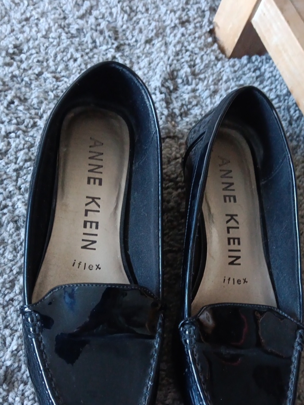 Like New Anne Klein Black Patent Leather Loafers 7.5